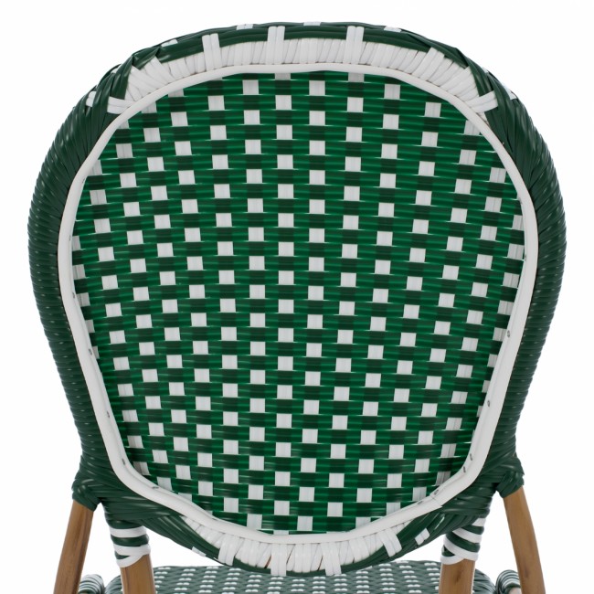 ΚΑΡΕΚΛΑ ΑΛΟΥΜΙΝΙΟΥ BAMBOO LOOK ΜΕ WICKER ΠΡΑΣΙΝΟ ΛΕΥΚΟ HM5792.01 47x55x98 εκ.