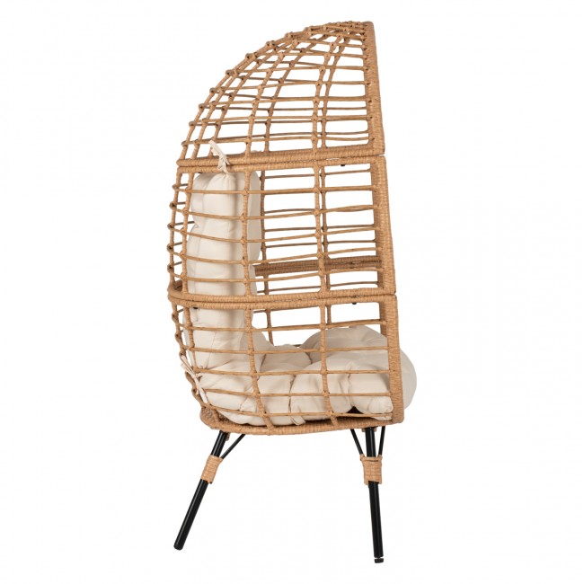 ΠΟΛΥΘΡΟΝΑ Τ.ΦΩΛΙΑ RATTAN HM5869.01 ΜΕΤΑΛ. ΠΟΔΙΑ ΜΑΥΡΑ 77x72x148 εκ.