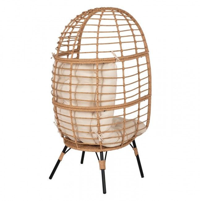 ΠΟΛΥΘΡΟΝΑ Τ.ΦΩΛΙΑ RATTAN HM5869.01 ΜΕΤΑΛ. ΠΟΔΙΑ ΜΑΥΡΑ 77x72x148 εκ.