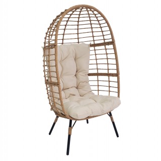 ΠΟΛΥΘΡΟΝΑ Τ.ΦΩΛΙΑ RATTAN HM5869.01 ΜΕΤΑΛ. ΠΟΔΙΑ ΜΑΥΡΑ 77x72x148 εκ.