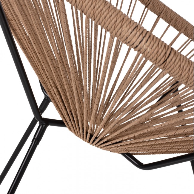 ΠΟΛΥΘΡΟΝΑ ACAPULCO Τ. ΦΩΛΙΑ ΜΕΤΑΛΛΟ ΜΑΥΡΟ ΜΕ TWISTED WICKER HM5871.01 70x73x79 εκ.