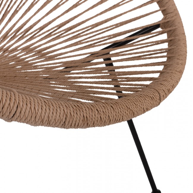 ΠΟΛΥΘΡΟΝΑ ACAPULCO Τ. ΦΩΛΙΑ ΜΕΤΑΛΛΟ ΜΑΥΡΟ ΜΕ TWISTED WICKER HM5871.01 70x73x79 εκ.