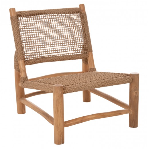 ΚΑΡΕΚΛΑ LONDER HM5986 ΞΥΛΟ TEAK ΣΕ ΦΥΣΙΚΟ ΚΑΙ ΣΥΝΘΕΤΙΚΟ RATTAN 63x77x77Υεκ.