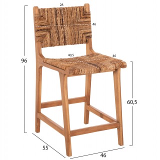 ΣΚΑΜΠΟ ΜΠΑΡ WALTER HM9842 ΞΥΛO TEAK ΣΕ ΦΥΣΙΚΟ-ΨΑΘΑ 46x55x96Υεκ.