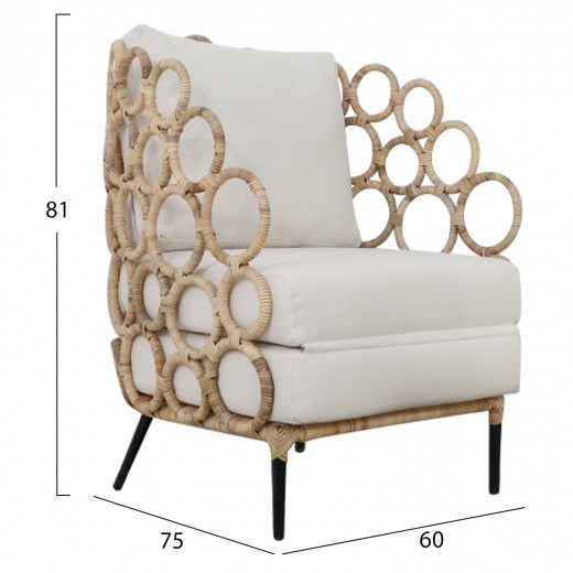 ΠΟΛΥΘΡΟΝΑ RINGER HM9341 ΑΠΟ RATTAN-ΜΕΤΑΛΛΟ ΦΥΣΙΚΟ ΧΡΩΜΑ 65x69x86Y εκ.