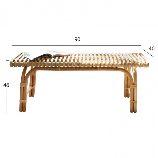 ΠΑΓΚΑΚΙ-ΜΠΑΓΚΑΖΙΕΡΑ ΞΕΝΟΔΟΧΕΙΟΥ ΑΠΟ RATTAN ΦΥΣΙΚΟ ΧΡΩΜΑ 90x42x48Υεκ.HM9480