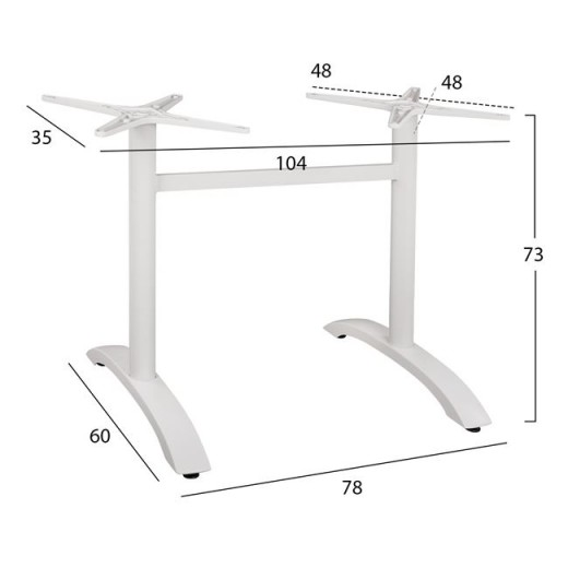 ΒΑΣΗ ΑΛΟΥΜΙΝΙΟΥ ΔΙΣΤΗΛΗ HM461.02 ΛΕΥΚΗ 78Χ60Χ73Υ εκ.