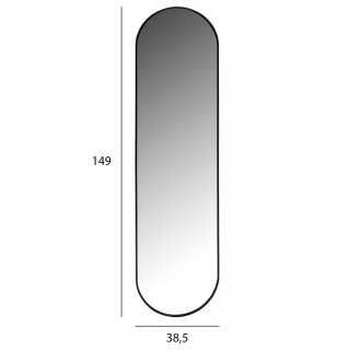 ΚΑΘΡΕΠΤΗΣ ΤΟΙΧΟΥ HM9581.01 ΨΗΛΟΣ ΟΒΑΛ ΣΚΕΛΕΤΟΣ ΑΛΟΥΜΙΝΙΟΥ ΜΑΥΡΟΣ 38,5x4x149Υεκ.