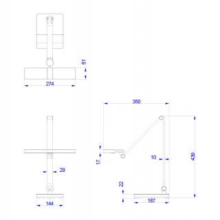 ΦΩΤΙΣΤΙΚΟ ΓΡΑΦΕΙΟΥ LED BLAIN PRO HM4461.02 ΜΑΥΡΟ ΜΑΤ ABS 35x43,9Υεκ.