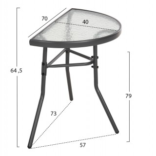 ΣΕΤ ΕΞ.ΧΩΡΟΥ 3ΤΜΧ LIMAG HM21039 ΤΡΑΠΕΖΙ ΗΜΙΚΥΚΛΙΚΟ & 2 ΠΤΥΣΣΟΜΕΝΕΣ ΚΑΡΕΚΛΕΣ ΓΚΡΙ