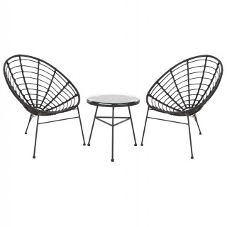 ΣΕΤ ΕΞΩΤΕΡΙΚΟΥ ΧΩΡΟΥ 3ΤΜΧ ALLEGRA HM21047.12 ΜΑΥΡΟ ΣΥΝΘ.RATTAN & ΜΕΤΑΛΛΟ