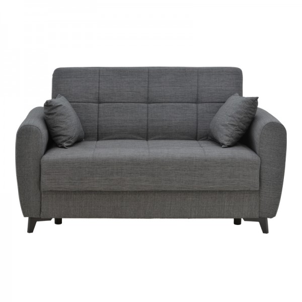 Καναπές-κρεβάτι με αποθηκευτικό χώρο διθέσιος Lincoln pakoworld ανθρακί ύφασμα 165x85x90εκ