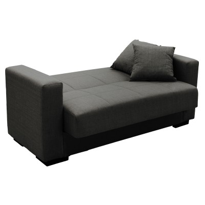 Καναπές-κρεβάτι με αποθηκευτικό χώρο διθέσιος Vox pakoworld ανθρακί ύφασμα 155x85x80εκ