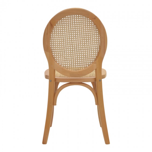 Καρέκλα Camil pakoworld φυσικό ξύλο οξιάς-φυσικό rattan 45x50x94εκ