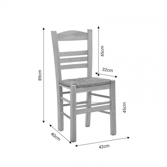 Καρέκλα καφενείου με ψάθα Ronson-Charchie pakoworld καρυδί ξύλο 42x40x89εκ