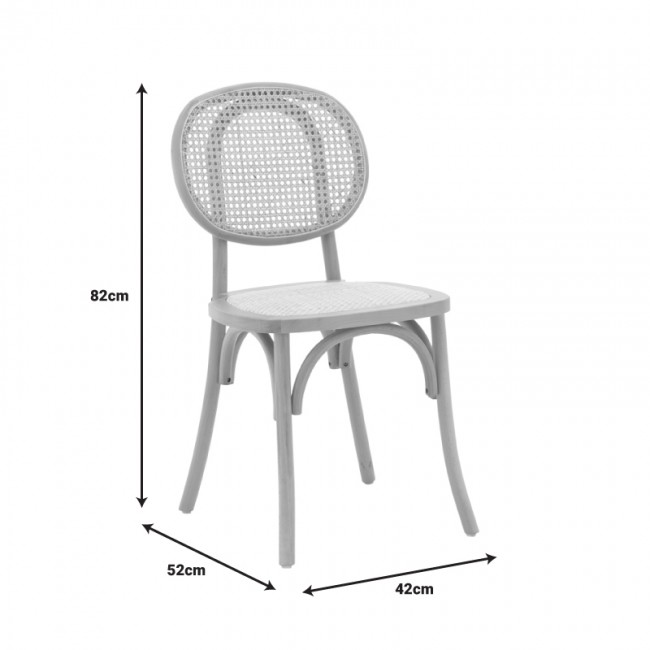 Καρέκλα Zoel pakoworld ξύλο οξιάς και rattan σε φυσική απόχρωση 45x52x82εκ