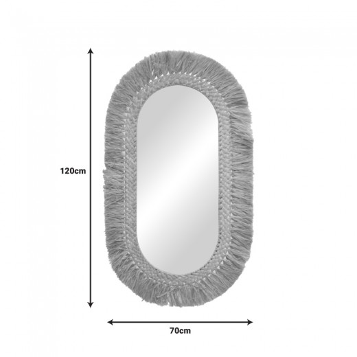 Καθρέπτης Bohnile Inart sisal σε φυσικό χρώμα 70x4x120εκ