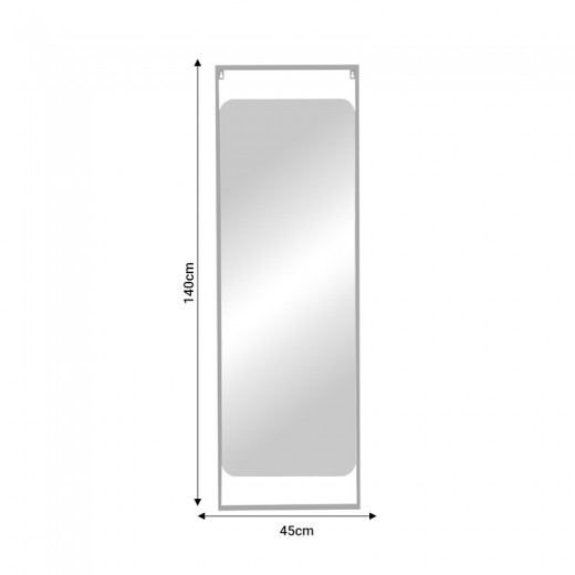 Καθρέπτης Piza Inart λευκό μέταλλο 45x2x140εκ