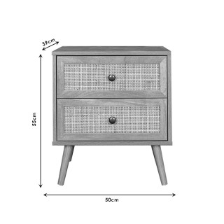 Κομοδίνο Oslo pakoworld sonoma 50x39x55εκ