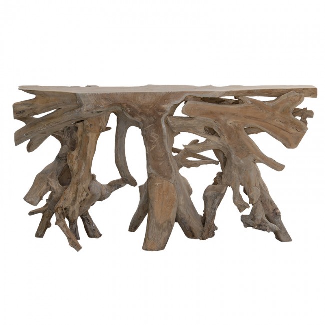 Κονσόλα Root pakoworld χειροποίητη teak ξύλο φυσικό 150x40x80εκ