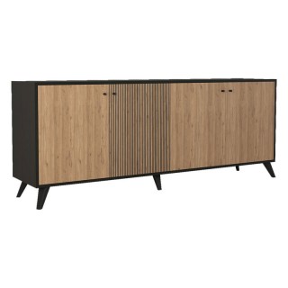 Μπουφές Flipter pakoworld μελαμίνης oak-μαύρο 180x40x78,6εκ