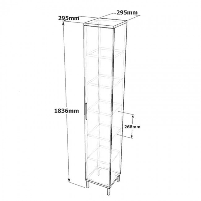 Ντουλάπι-στήλη Aurelius pakoworld ανθρακί-μόκα 29.5x29.5x183.6εκ