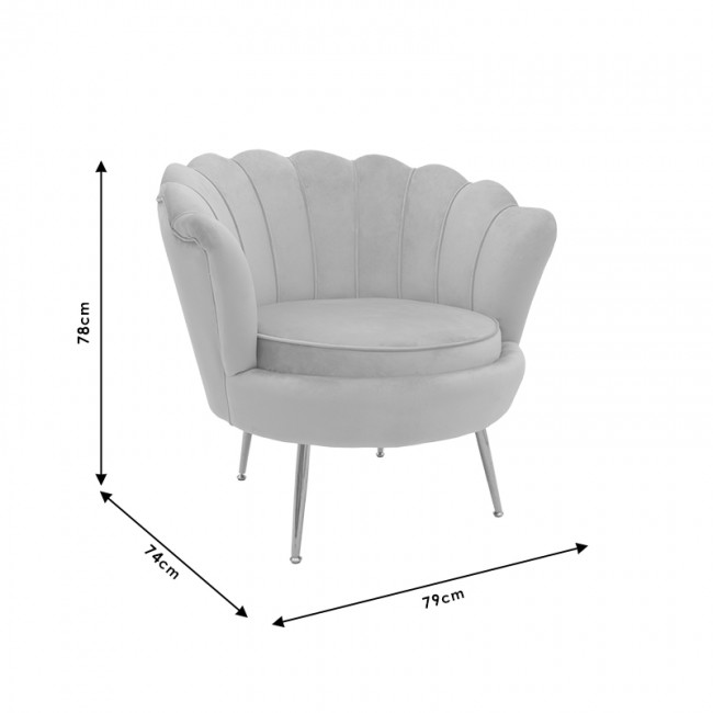 Πολυθρόνα Daimon pakoworld βελούδο ροζ-χρυσό 79x74x78εκ
