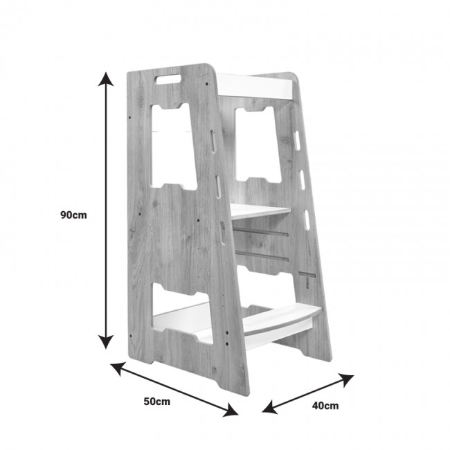 Πύργος εκμάθησης Farsene pakoworld φυσικό-λευκό mdf 40x50x90εκ