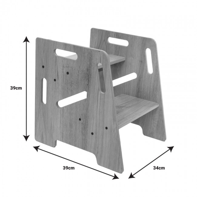 Πύργος εκμάθησης Steppy pakoworld λευκό-φυσικό mdf 34x39x39εκ