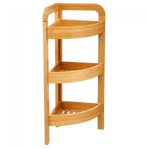 Ραφιέρα επιδαπέδια 3όροφη Jabez pakoworld bamboo φυσικό 23x23x61εκ