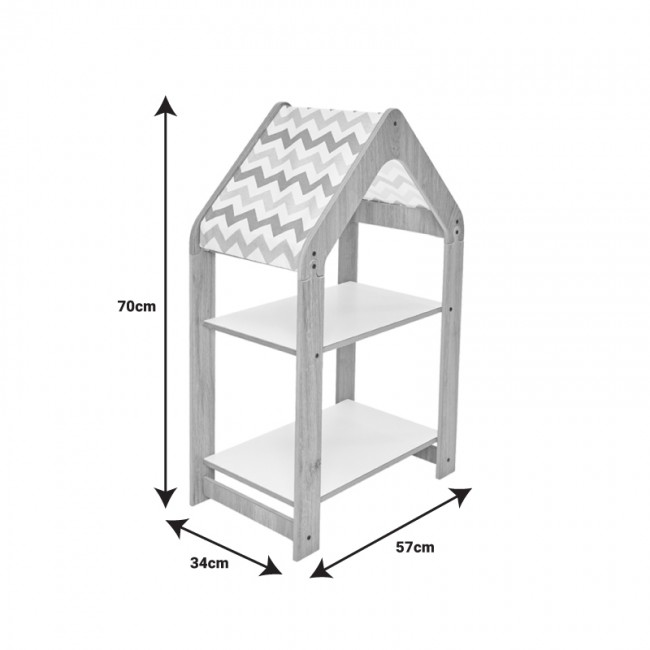 Ραφιέρα Montessori Zoilen pakoworld λευκό-ροζ mdf 50x30x80εκ