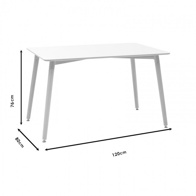 Τραπέζι Cuba pakoworld MDF sonoma-μαύρο 120x70x76εκ