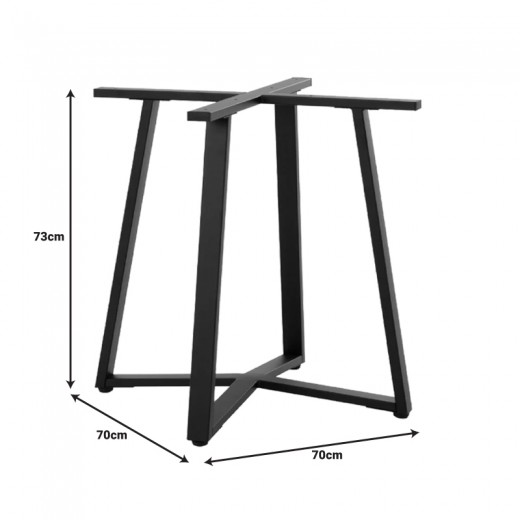 Βάση τραπεζιού Mulbe pakoworld μεταλλική σε μαύρη απόχρωση 70x70x73εκ