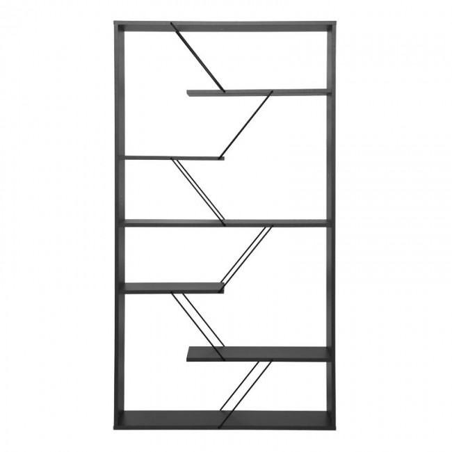 Βιβλιοθήκη Tars pakoworld ανθρακί-μαύρο 84x24x157εκ