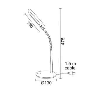 Φωτιστικό γραφείου LED 5W χρώμα μαύρο 16x13x47,5εκ.