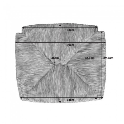 Ψάθα για ξύλινη καρέκλα Charchie pakoworld φυσικό 39x35x2εκ