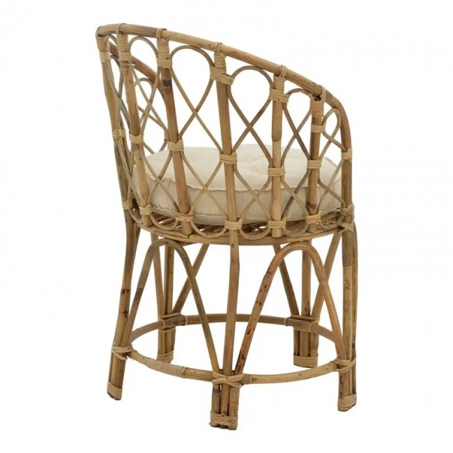 Πολυθρόνα Rostan Inart φυσικό rattan με μαξιλάρι 60x46x80εκ