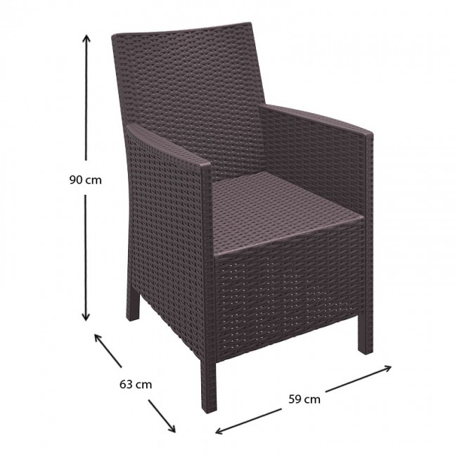 Πολυθρόνα πολυπροπυλενίου χρώμα καφέ CALIFORNIA SIESTA