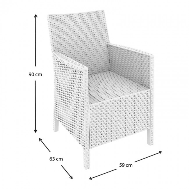 Πολυθρόνα πολυπροπυλενίου χρώμα λευκό CALIFORNIA SIESTA