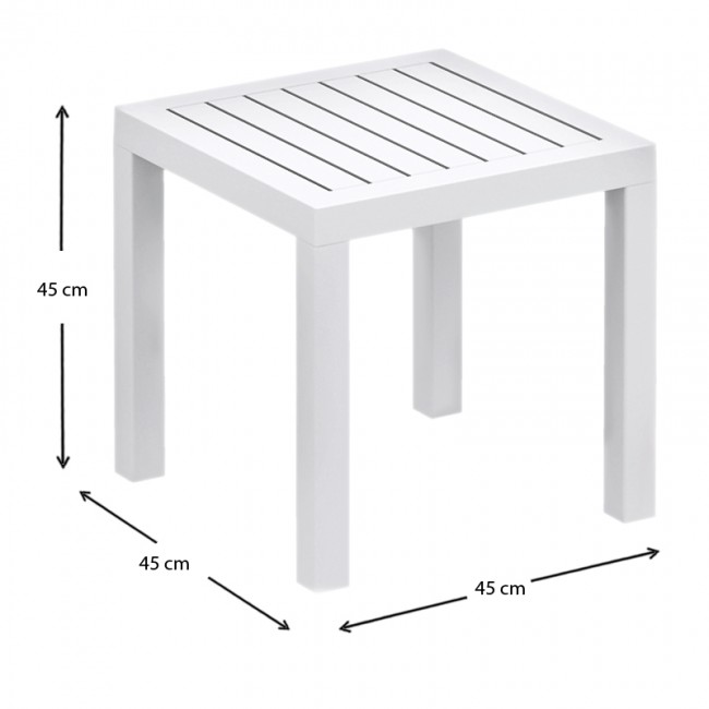 Τραπεζάκι ρητίνης σε λευκό χρώμα 45x45x45 εκ. OCEAN SIESTA