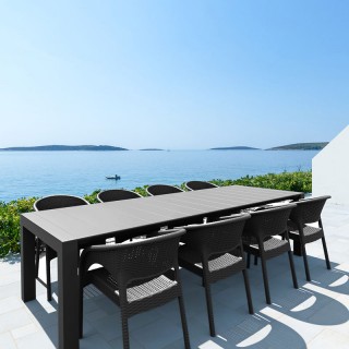 ΒΕΓΚΑΣ RATTAN DARK GREY 100X260/300εκ. ΕΠΕΚΤ.ΤΡΑΠΕΖΙ - 53.0237