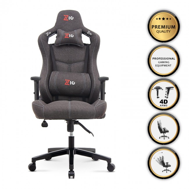 Καρέκλα γραφείου ZIO GAMING PRO FABRIC Megapap χρώμα jet black 62x67x123/133εκ.