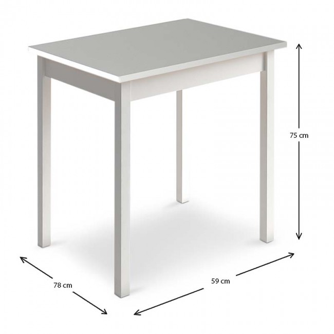 Τραπέζι Mini Megapap μεταλλικό - μελαμίνης χρώμα λευκό 78x59x75εκ.