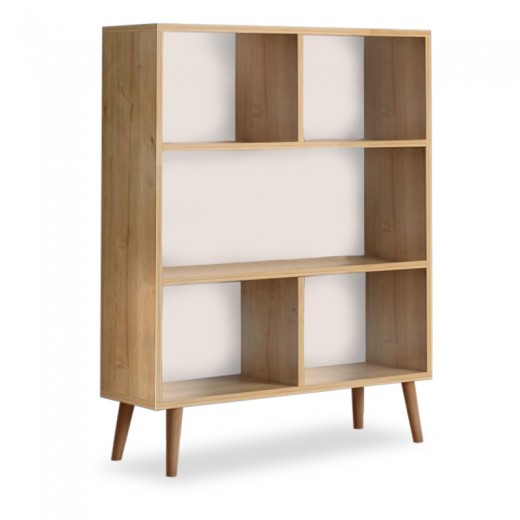 Βιβλιοθήκη μελαμίνης Cube Megapap χρώμα oak 80x24x100εκ.