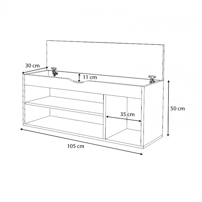 Παπουτσοθήκη μελαμίνης Mod Megapap 8 ζευγών χρώμα sonoma 105x30x48εκ.