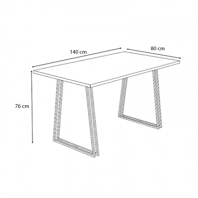 Τραπέζι Gable Megapap μεταλλικό - μελαμίνης χρώμα sonoma - ανθρακί 140x80x76εκ.