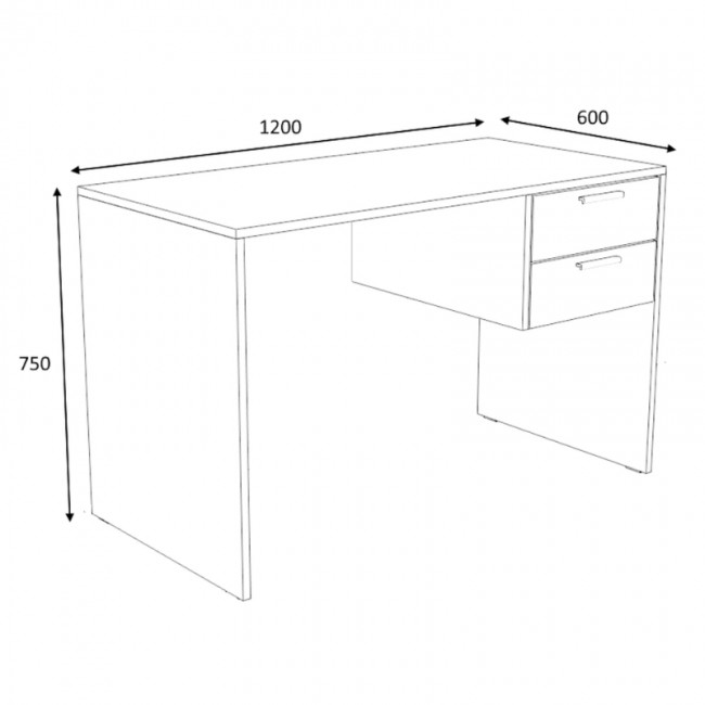 Γραφείο εργασίας Kada Megapap χρώμα ανθρακί 120x60x75εκ.