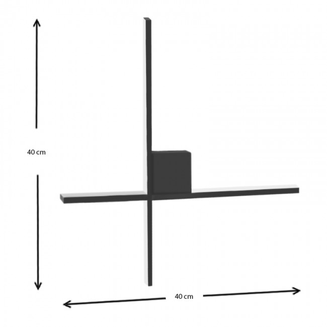 Απλίκα τοίχου Led Cubo Megapap μεταλλική χρώμα μαύρο 40x5x40εκ.