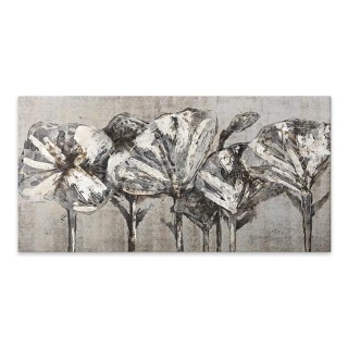 Πίνακας σε καμβά "White Flowers" Megapap ψηφιακής εκτύπωσης 120x60x3εκ.