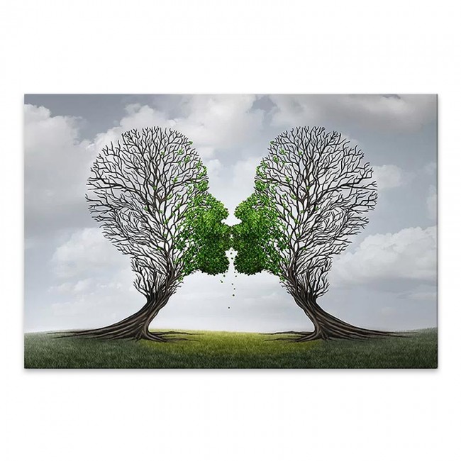 Πίνακας σε καμβά "Trees Growing With Love" Megapap ψηφιακής εκτύπωσης 75x50x3εκ.